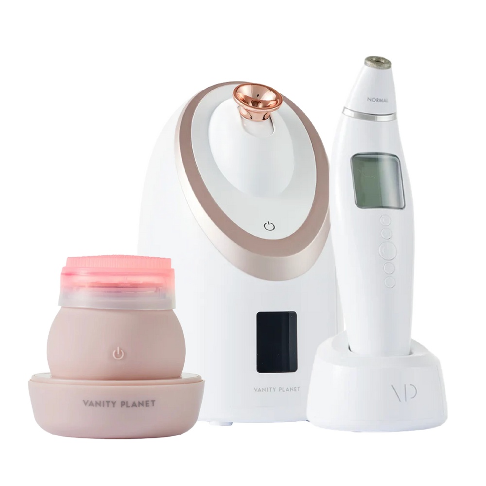 Cleanse + Prep + Treat LUXE Ritual | 3-Piece At-Home Facial Skincare Device Set $190 | $317 MSRP