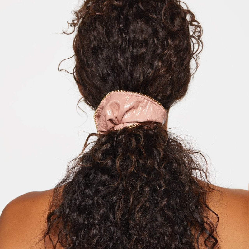 Patent Scrunchie with Chain - Blush by KITSCH